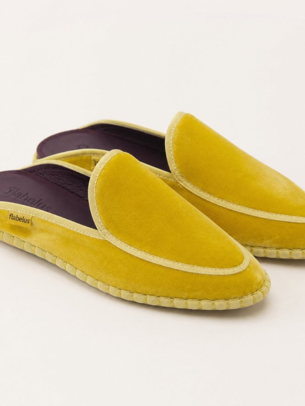 Flabelus Bruna Yellow Velvet Slippers Size 39 | Women's Mary Jane Flats